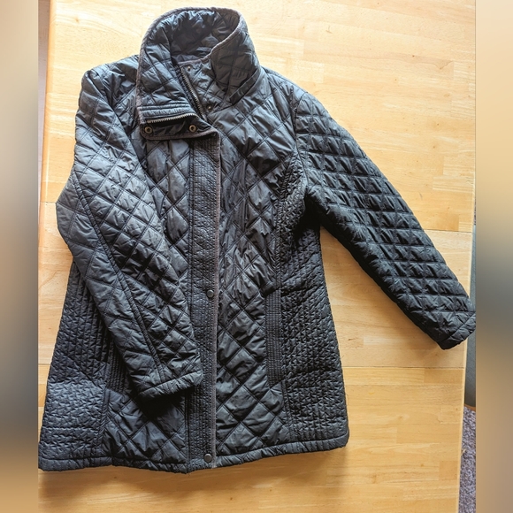 Hunter Green Quilted Puffer Jacket Equestrian Style - Picture 1 of 6